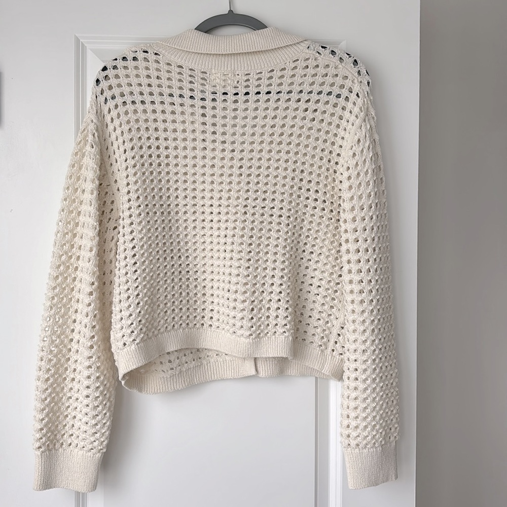 H&M Cream Button-Up Sweater - Picture 3 of 3